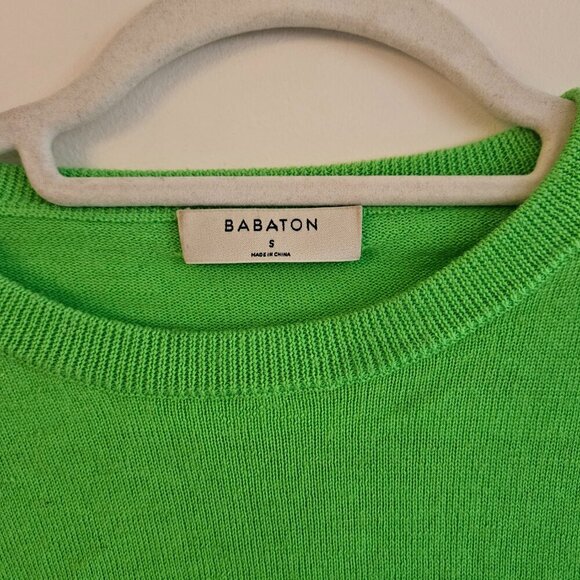 Aritzia Merino Wool Lime Green Long Sleeve Cropped Sweater - Picture 4 of 4